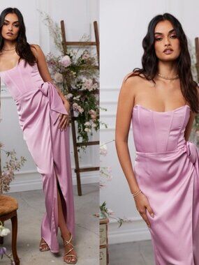 NWT V. Chapman June Maxi Dress Gown Mauve Mist